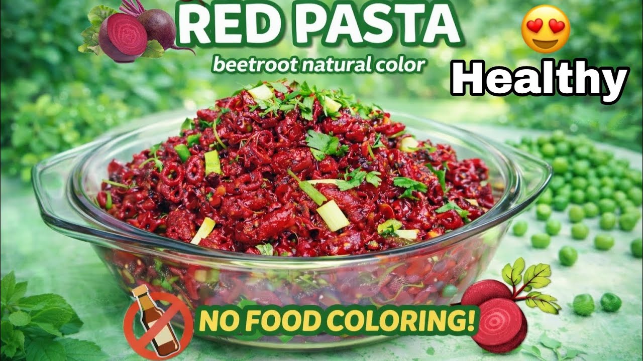 🌿❤️ Beetroot Red Pasta | 100% Natural & Healthy Pasta | KPKBhatti Kitchen