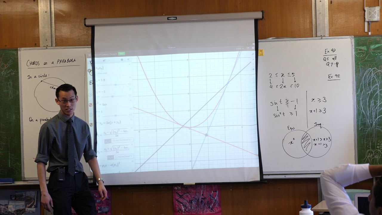 Chords on a Parabola (2 of 2: Exploring the focal chord visually)