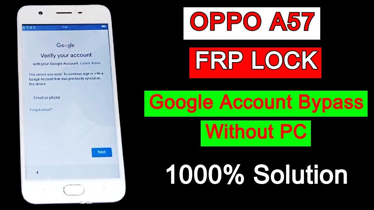 Oppo A57 FRP Bypass | All Oppo Frp Bypass | Forgot Google Account ID Reset Without PC