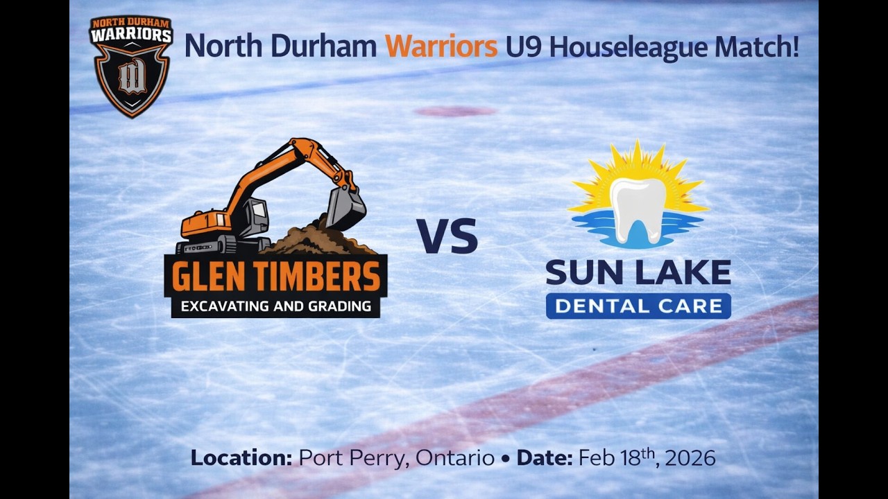 North Durham Warriors U9 Houseleague Glen Timbers vs. Sun Lake - Feb 18, 2026 - Playoff GM1 - Side A