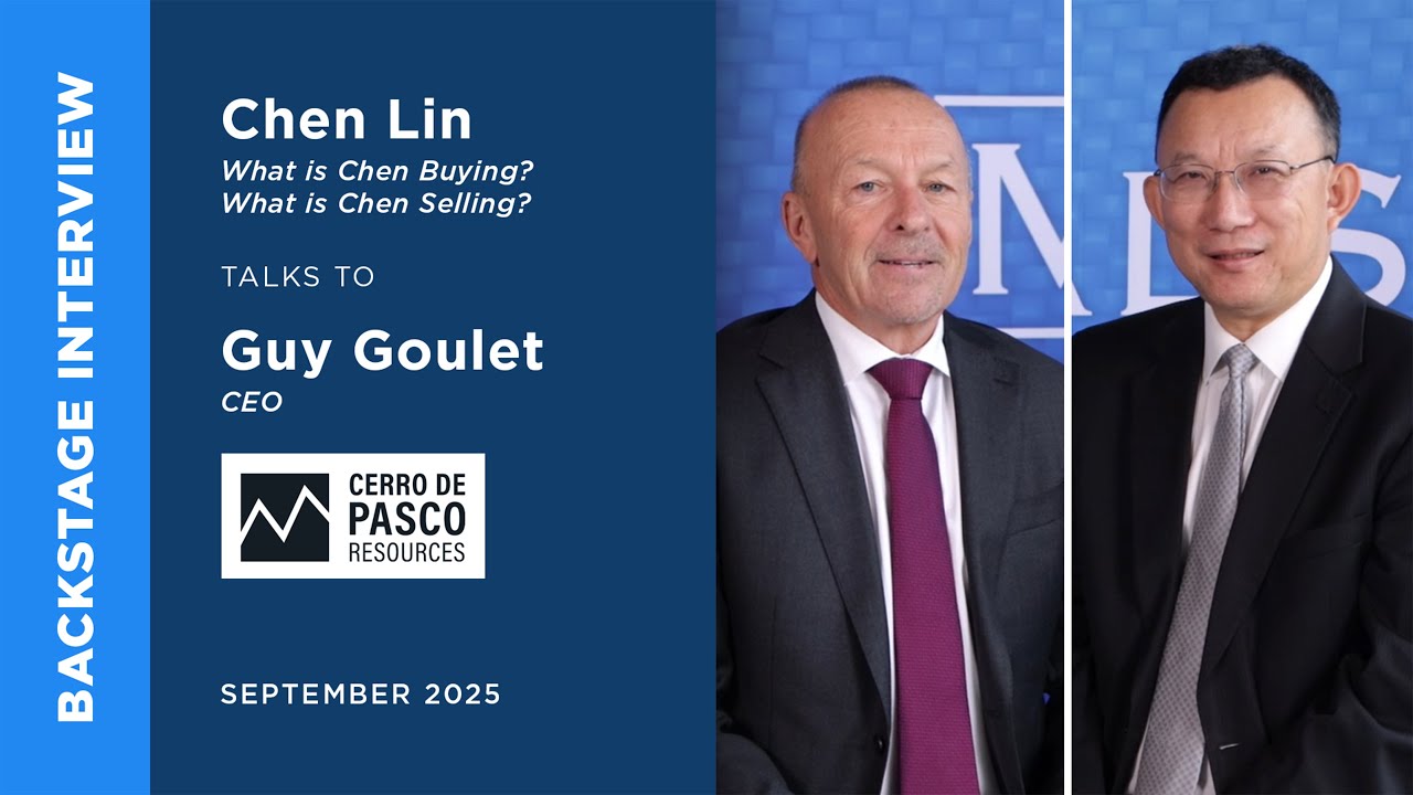 Guy Goulet of Cerro de Pasco Resources Inc. talks to Chen Lin at the September Metals Investor Forum