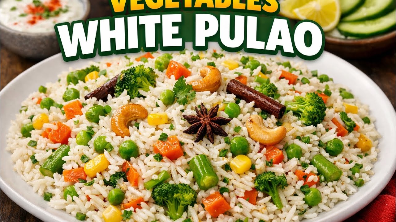 Vegetable White Pulao Recipe | Easy & Delicious Rice Recipe