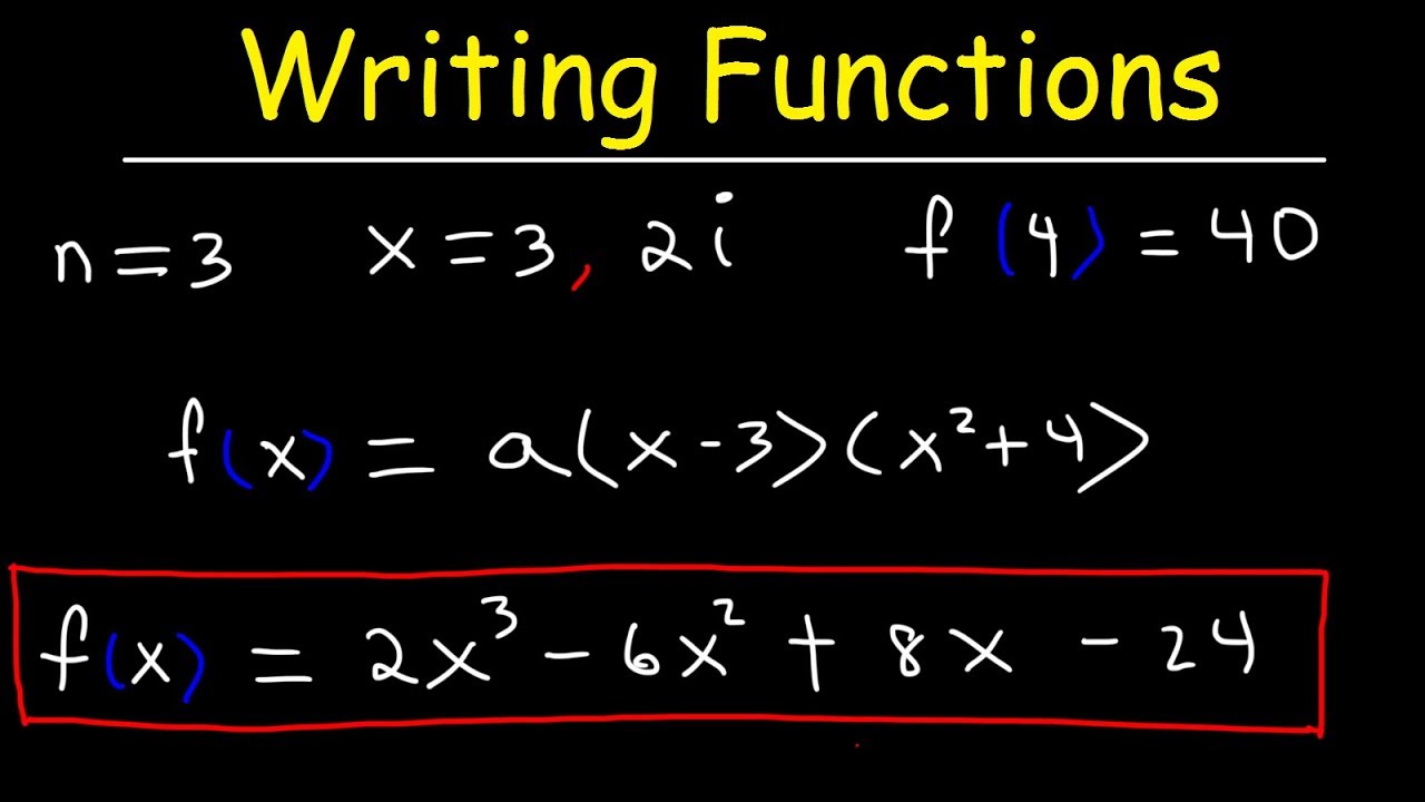 Writing Polynomial Functions With Given Zeros | Precalculus