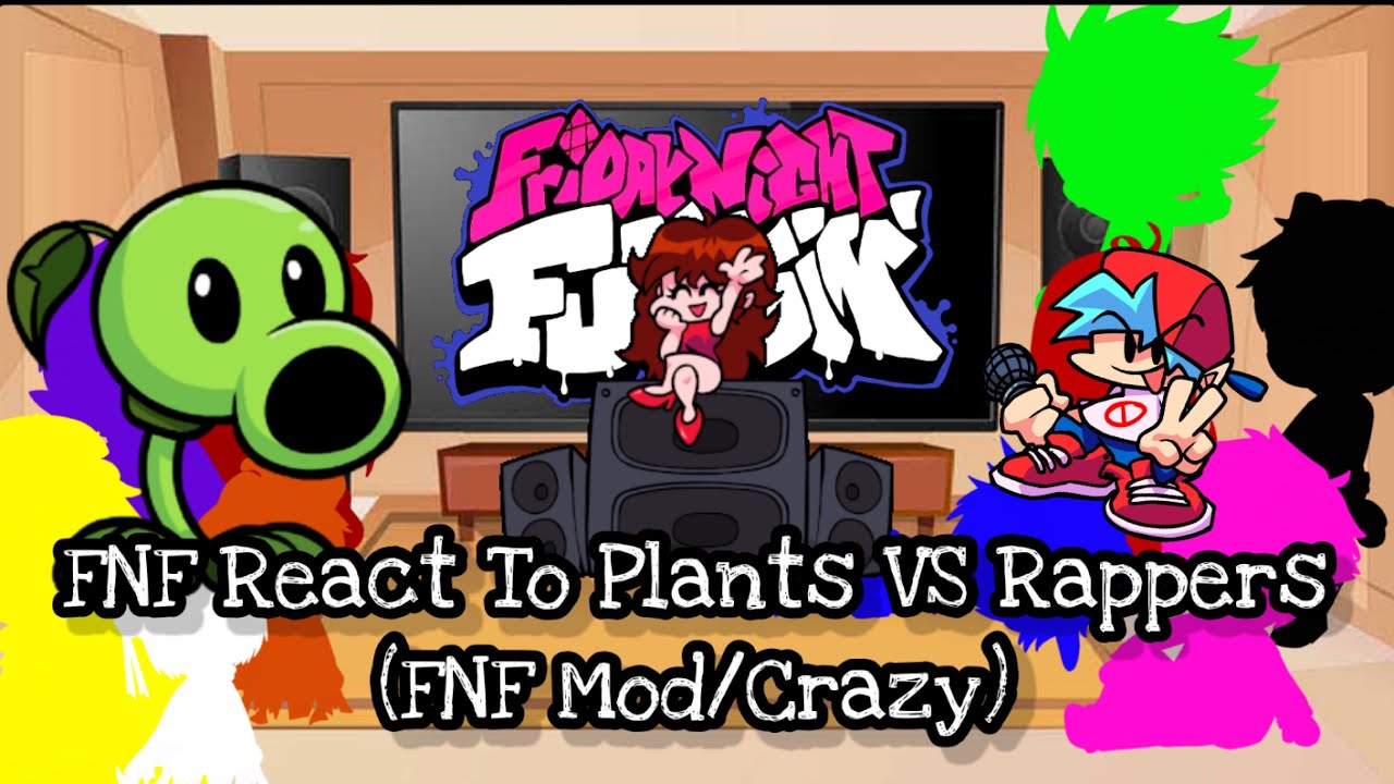 FNF React To Plants VS Rappers (FNF Mod Crazy)||Friday Night Funkin'||ElenaYT.