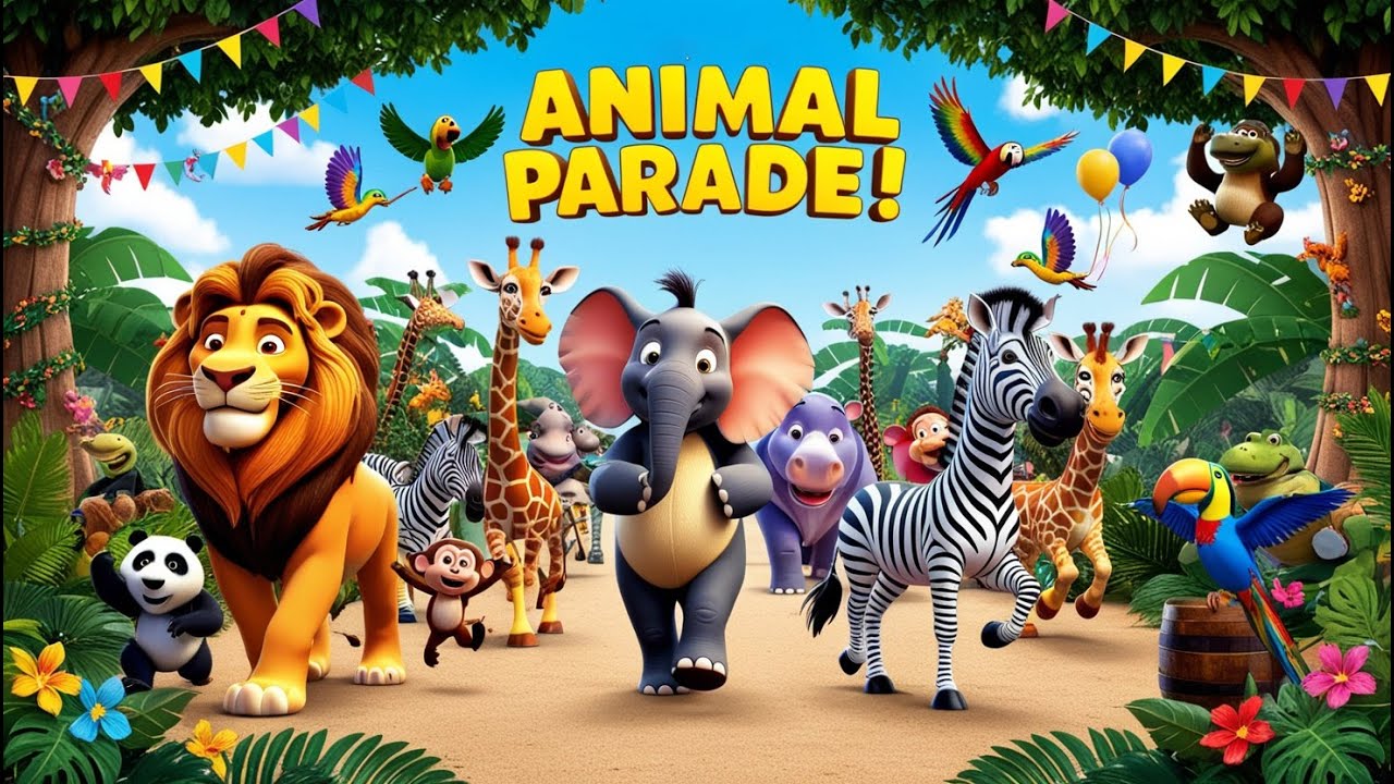 Animal Parade Song for Kids | Fun Jungle Animals Rhyme in 3D @CoComelon #unfrezzmyaccount #cartoon