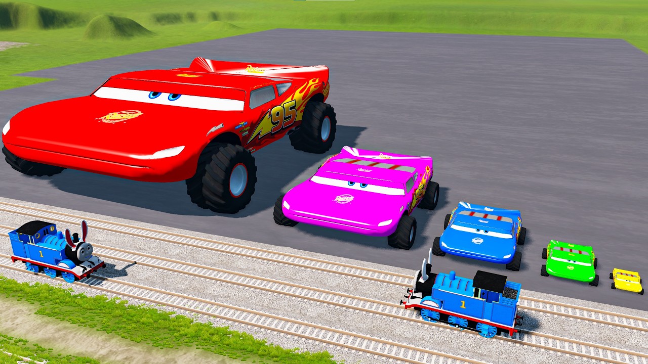 Big & Small Long Mcqueen VS Trains Thomas | BeamNG.drive Bruh Bruh Bruh... Yahooo