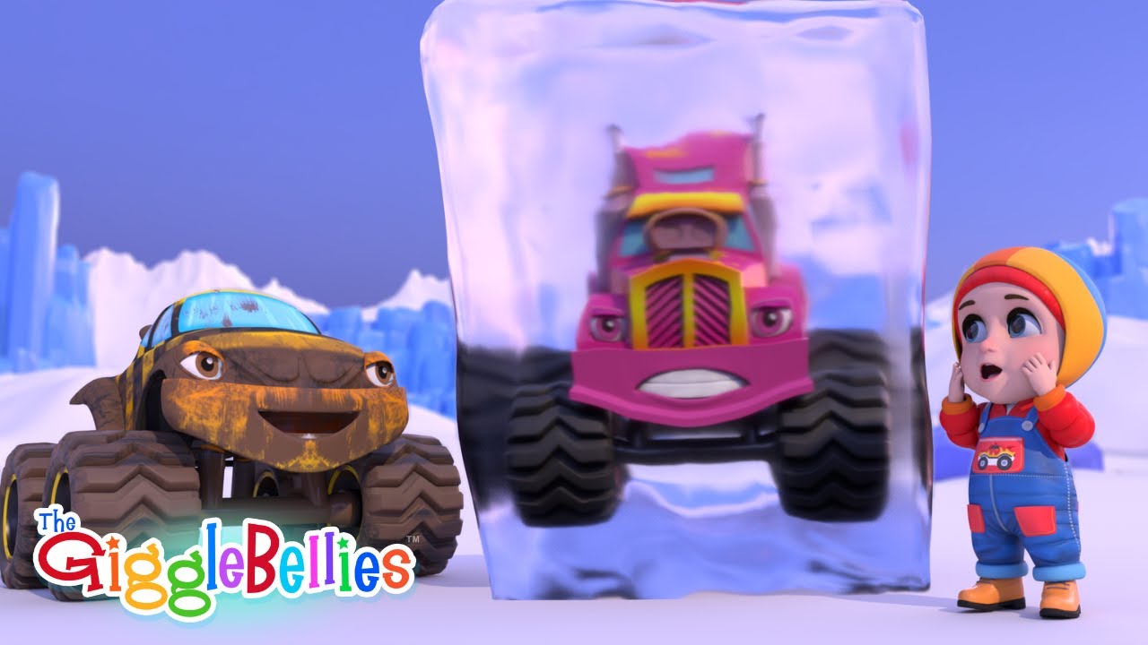 Five Little Trucks Went Out One Day | Nursery Rhymes For Kids - GiggleBellies