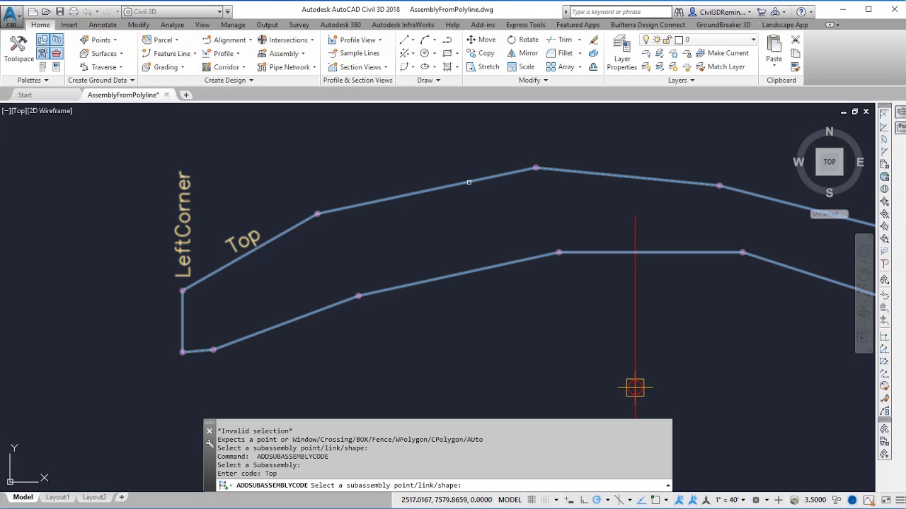 Subassembly from Polyline