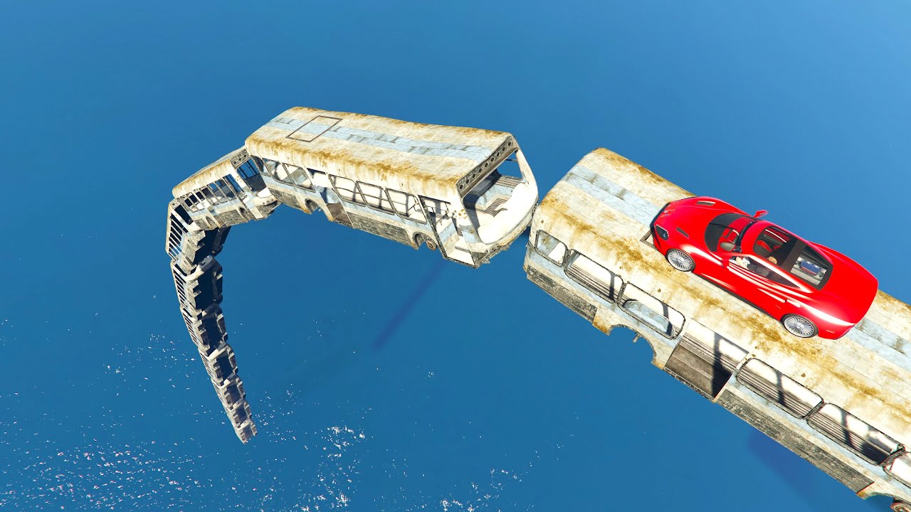Speeding Across a Shattered Bus Bridge - GTA 5 Online