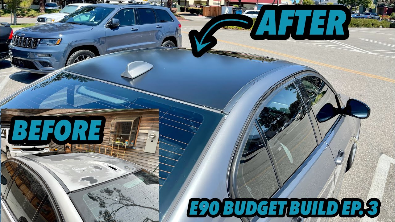 WRAPPING THE ROOF ON MY BMW E90!! (CAME OUT GREAT!)