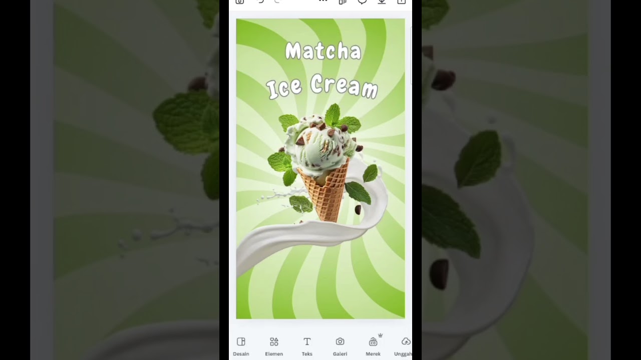 Poster Promosi UMKM Es Krim Matcha | UAS Informasi dan Teknologi 2