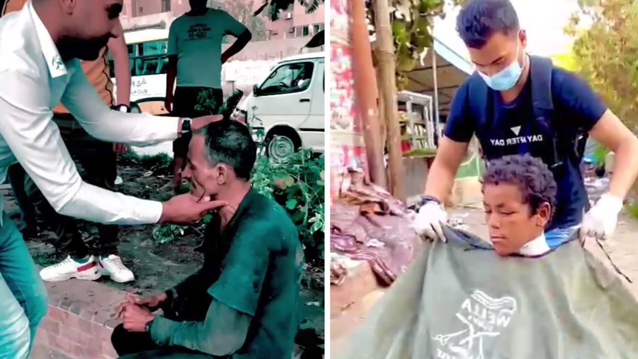 حلاق المشاهير يخصص يوم الإجازة للبحث عن المشردين  قص وسشوار مجانا