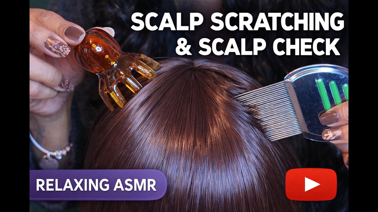 Slow Scalp Checking on Foam Stand | No Talking ASMR