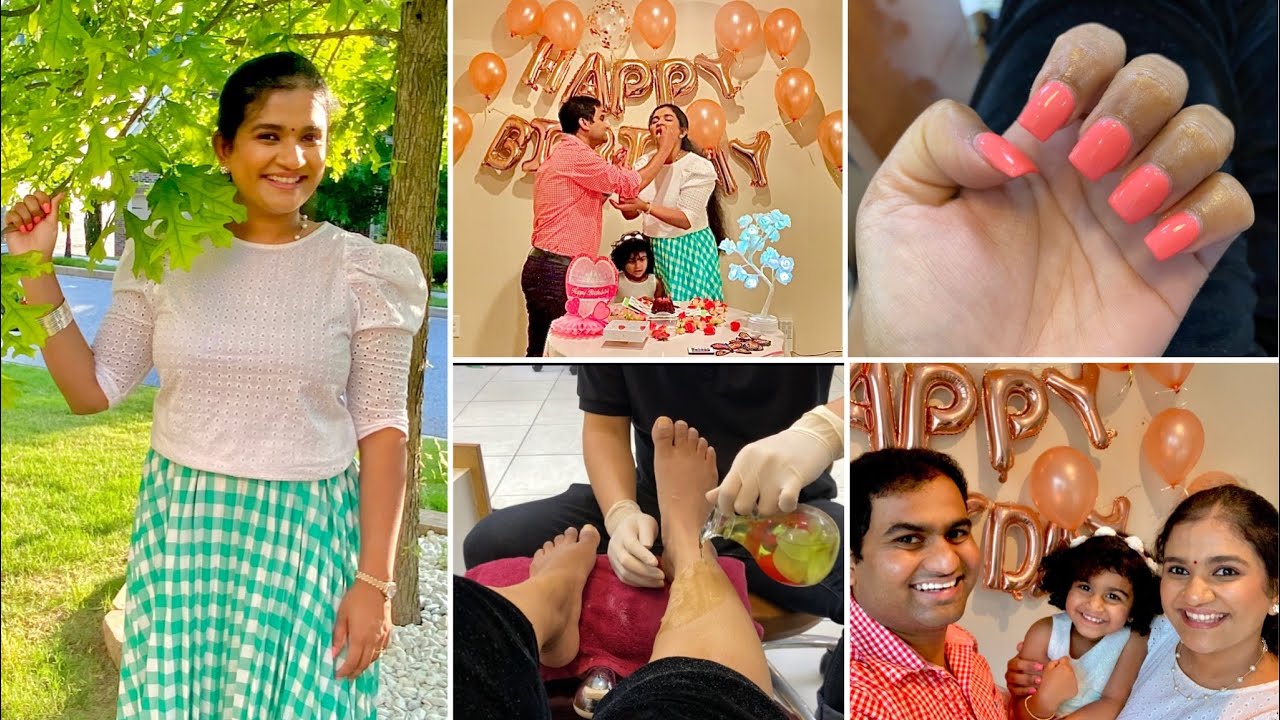 First time enga puthu veetula ennoda birthday celebration vlog | Pedicure and Acrylic nails paninen