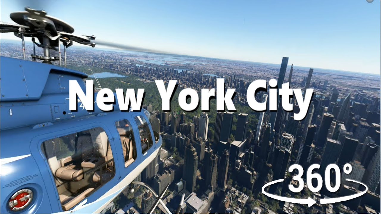360° VR | New York City Helicopter Tour in 360 MSFS 2020 Video