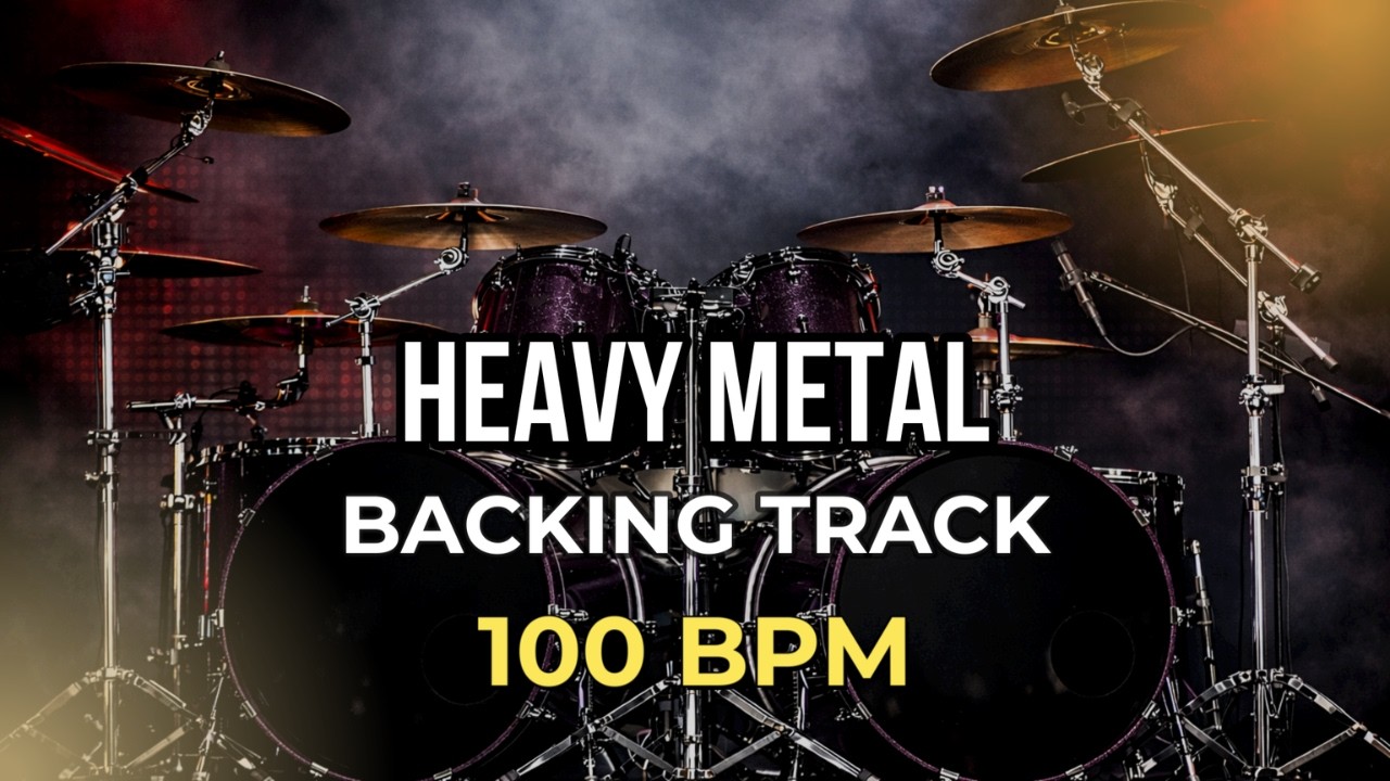 Heavy Metal Drum Backing Track 100 BPM | Metal Jam Track