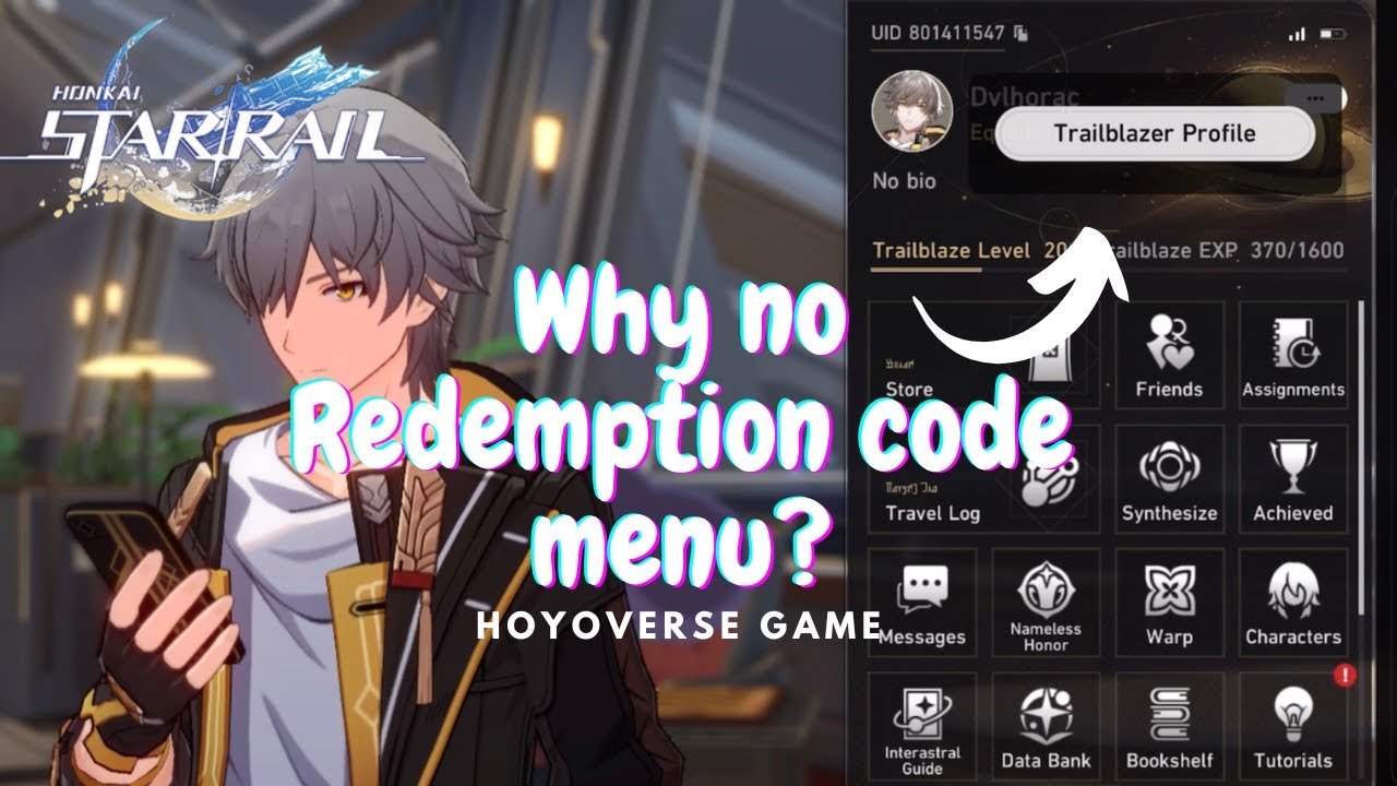 How to redeem code without Redemption Menu in Honkai Star Rails ?