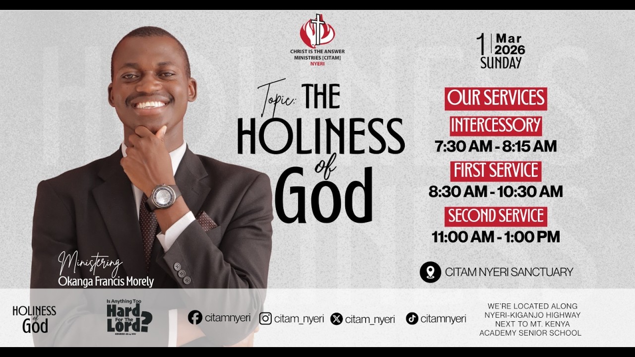 THE HOLINESS OF GOD || PST FRANCIS OKANGA || 1ST MARCH 2026