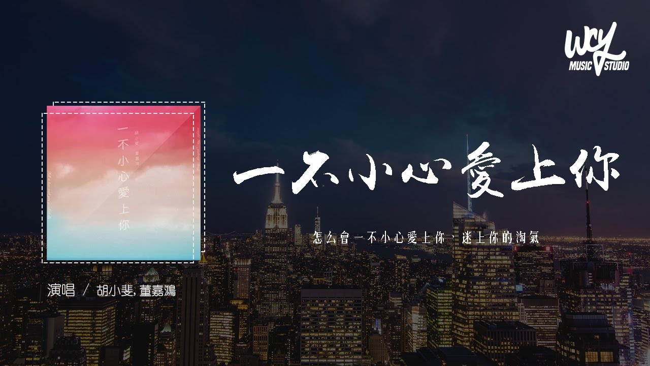 胡小斐,董嘉鸿 - 一不小心爱上你「怎么会一不小心爱上你，迷上你的淘气」(4k Video)【動態歌詞/pīn yīn gē cí】#胡小斐 #董嘉鸿 #一不小心爱上你 #動態歌詞