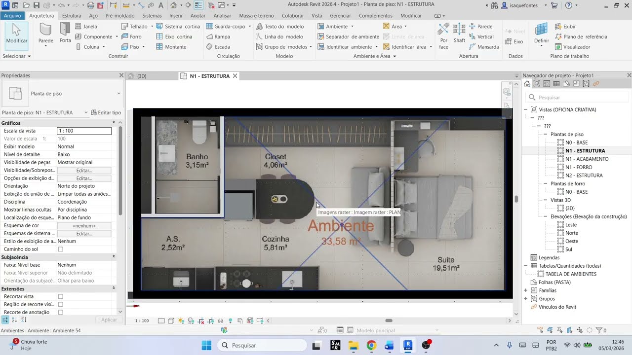 Modelagem no Revit _ Estudo Preliminar de um Flat [Parte 01]