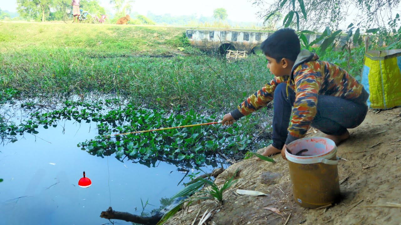 Fishing Video🎣|| Little Skilled boy hook fishing in the Beautiful Place || Best hook fishing