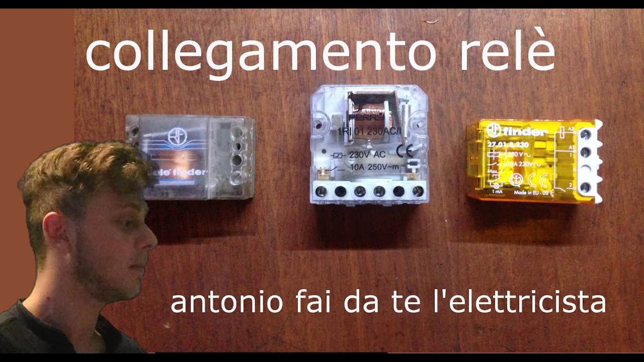 tutorial sul collegamento di tre diversi relè passo-passo finder con pulsanti