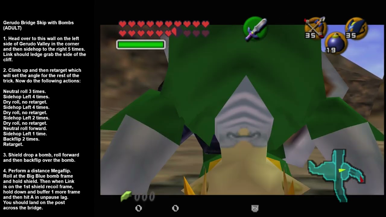 OOT: Gerudo Bridge Skip with Bombs (Adult)