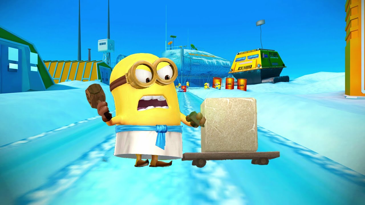 Minion Rush One Week Picnic - Egyptian Minion jump over 210 times with Banana Vacuum at Arctic Base