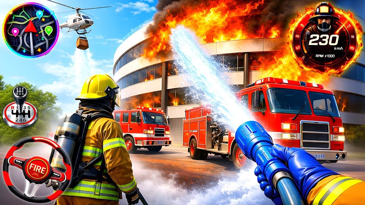 FireFighter City Rescue Simulator 3D - US Emergency 911 Fire Truck Games - Android GamePlay 