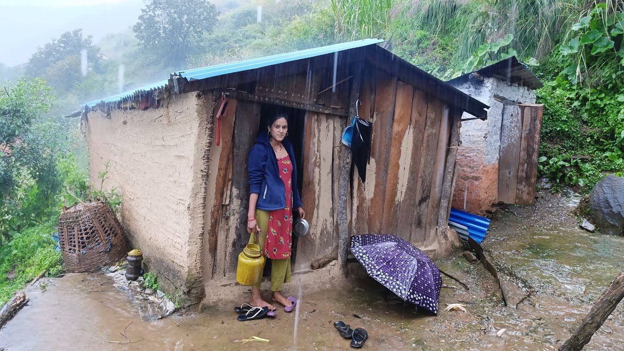 Best Life in A Himalayan Village During The Rainy Day |  Hard Work | Very Peaceful & Relaxing Nepal