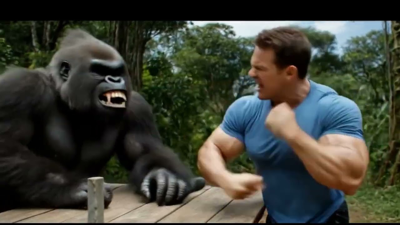 gorila vs humano pelea
