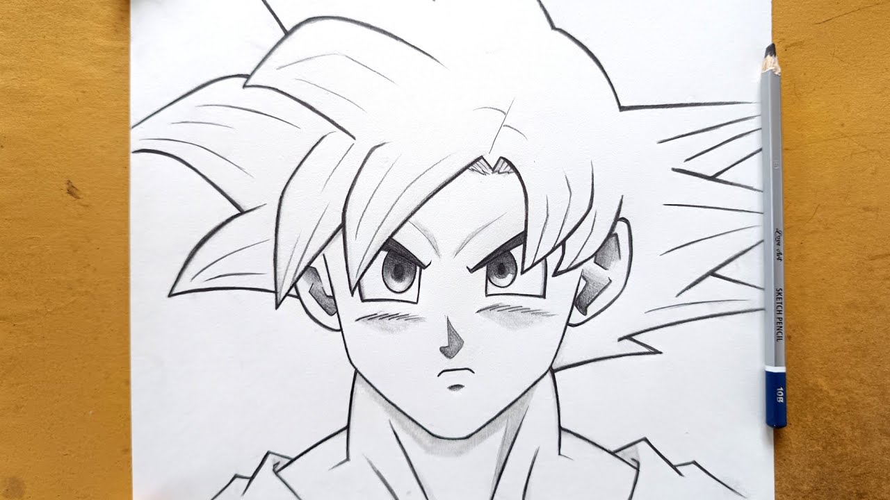 How to draw Goku super saiyan God form drawing || Easy drawing ideas || Anime drawing tutorial