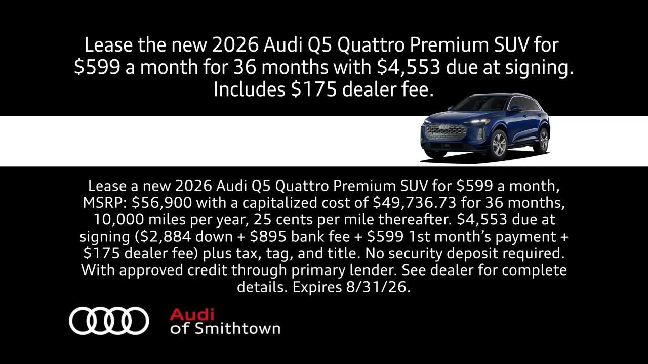 New 2026 Audi Q5 quattro&reg; Premium SUV Summer of Audi Lease Offer