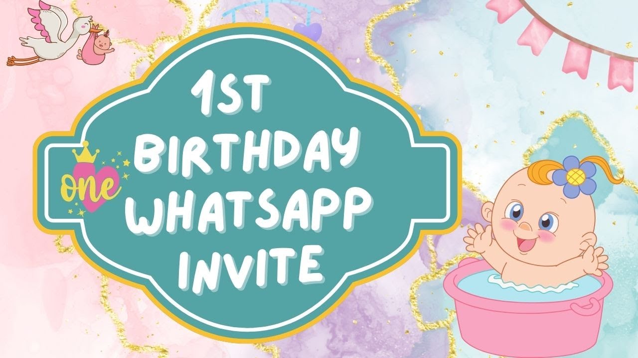 Baby's 1st Birthday  || Digital Invitation || WhatsApp Invites || e-invite || First Birthday Invite
