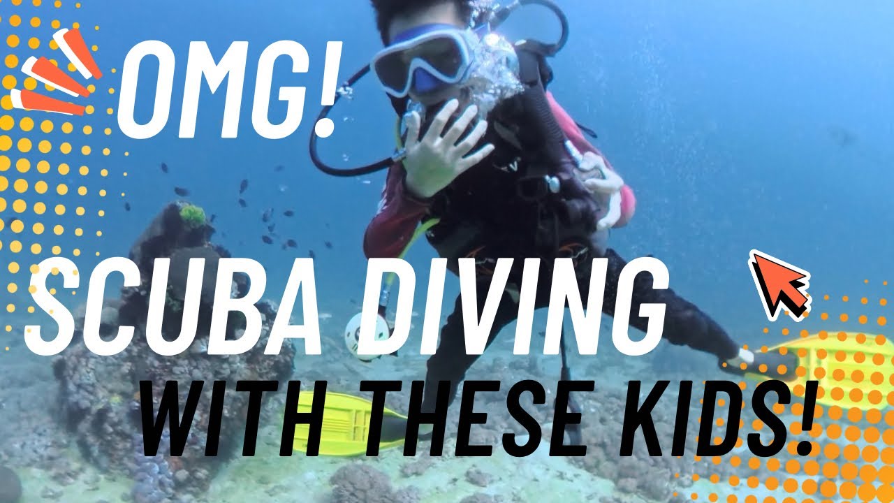 Scuba Diving with Kids😯 ｜ 4K Natural Sound Video ｜ Dungen Wall ｜ Puerto Galera