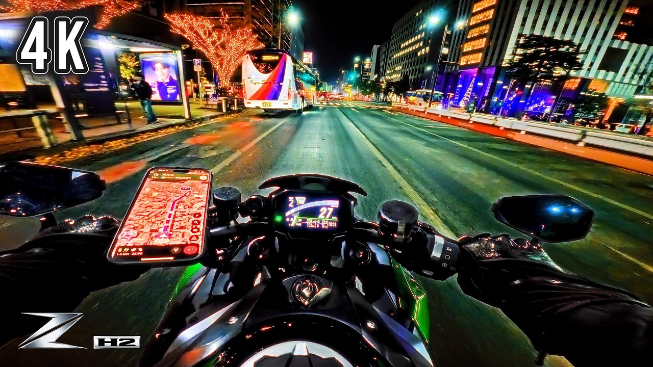 Kawasaki Z H2 Supercharger Sound | Fukuoka : a City of Neon Dreams [4K]