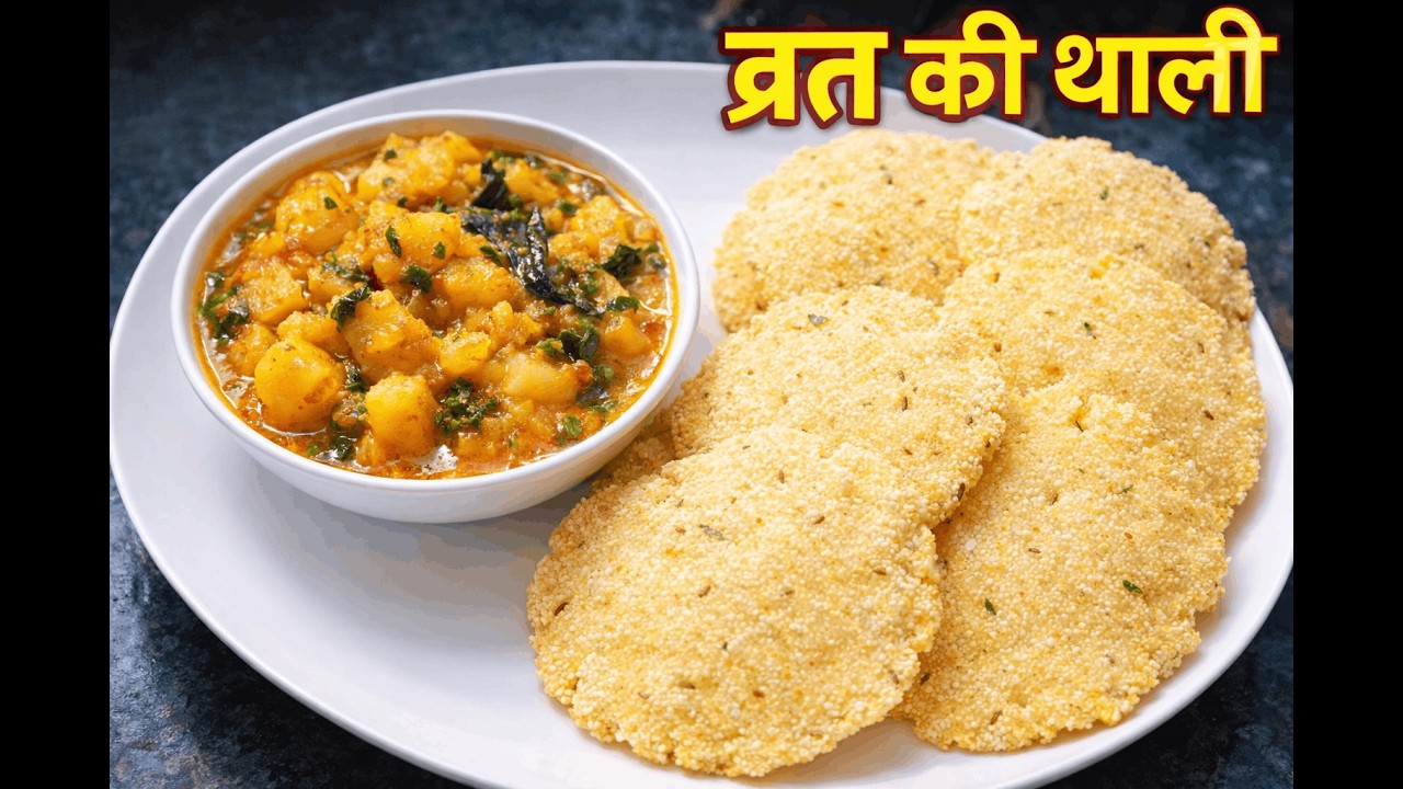 Vrat Ki Thali | Vrat Ki Puri Sabji - व्रत स्पेशल मोरधन /समा राइस की मसाला पूरी और आलू की  सब्जी