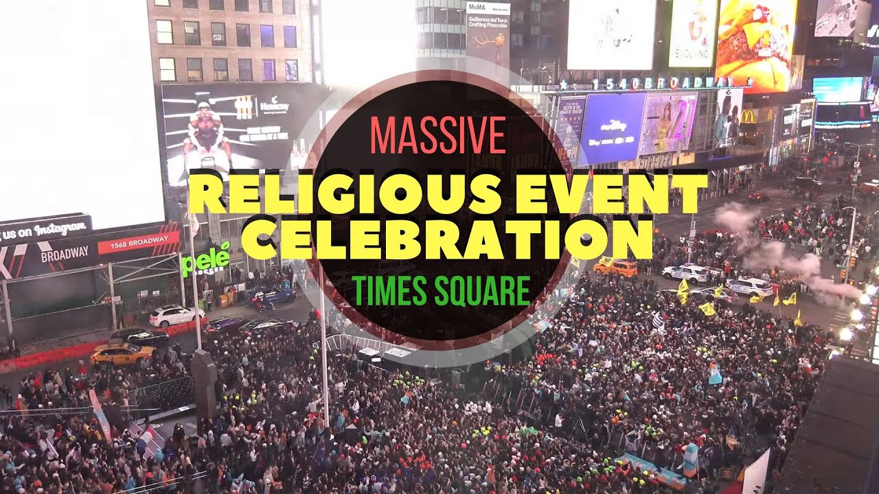 Massive Religious Event Celebration at Times Square