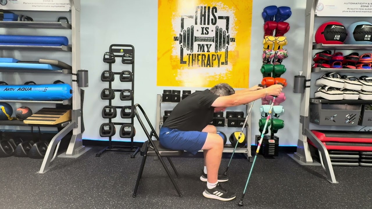 Seated Hip Hinge with Walking Poles