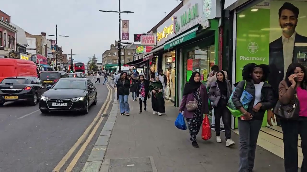 Green Street Upton Lane Station East London 🇬🇧 UK Asian food Street full of life walking tour 