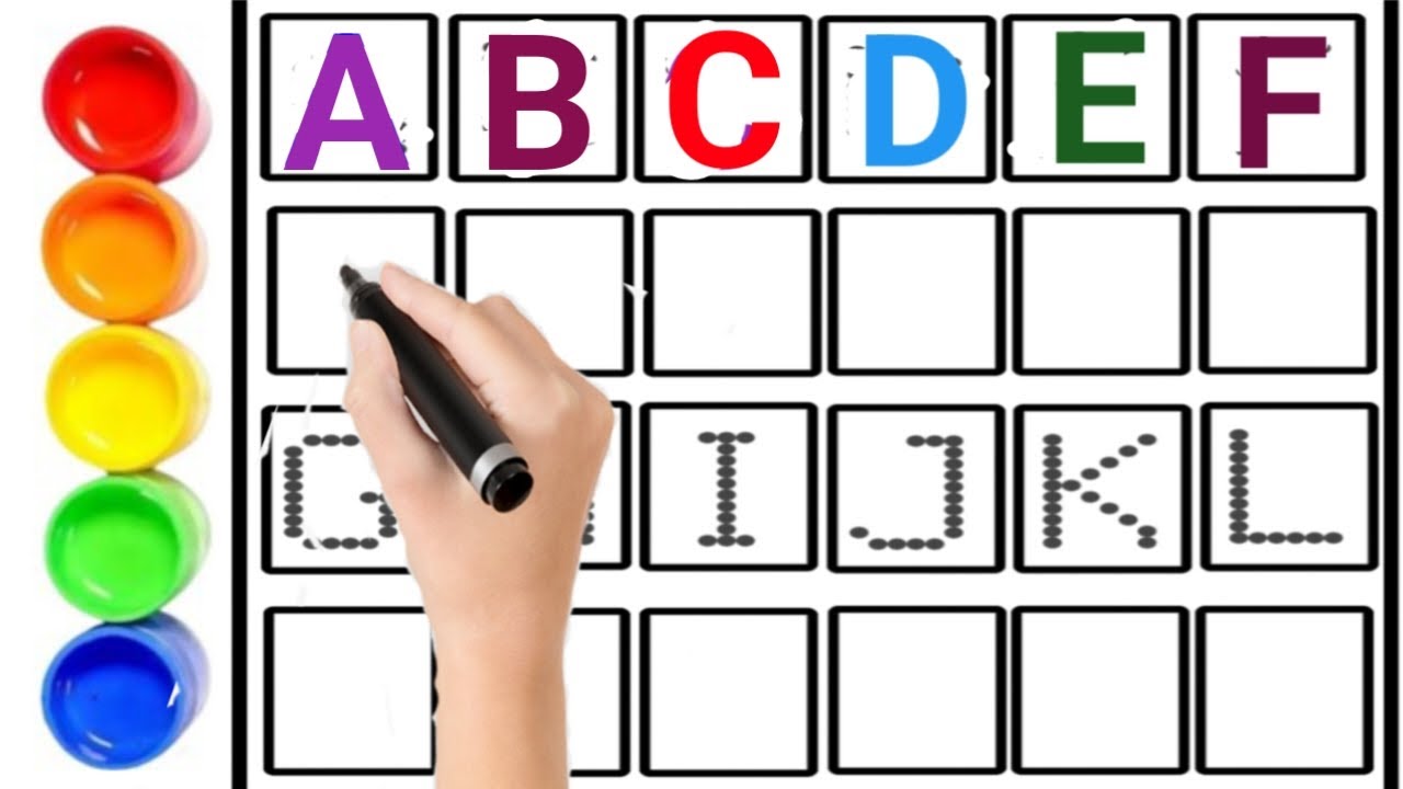 Alphabets, ABCD| Kids drawing| A for apple B for ball|  A to Z Kids learn|