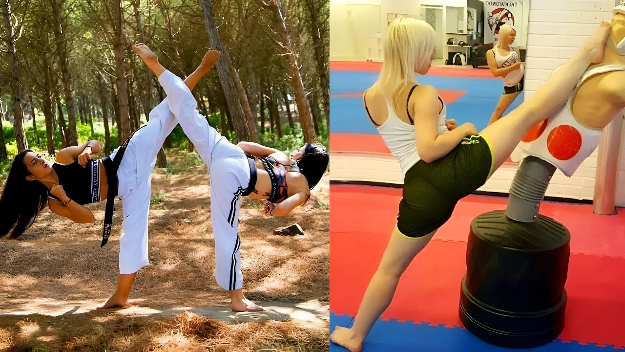 Amazing Taekwondo Girls Fantastic Kicks Bob Kicking TKD Girls Kicks