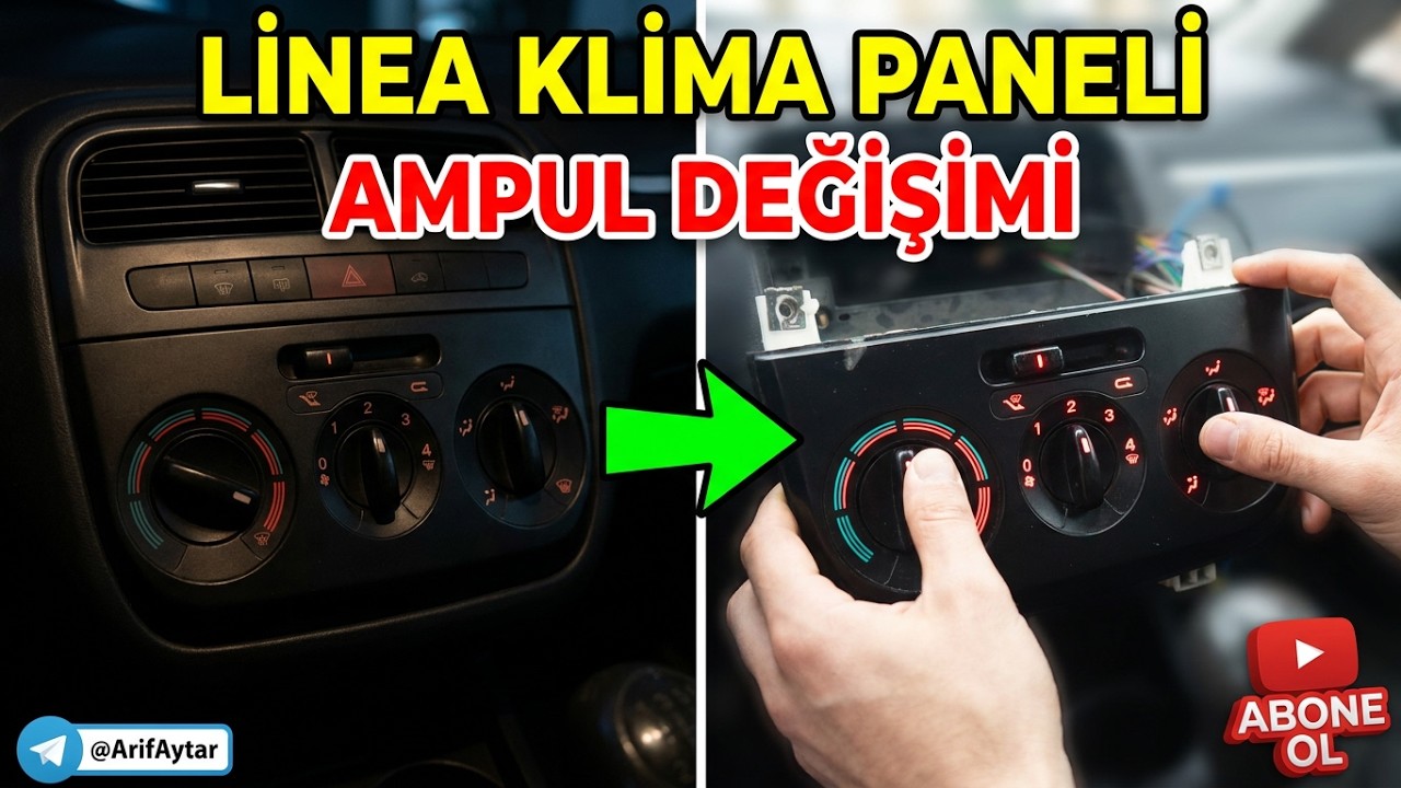 FİAT LİNEA KLİMA PANELİ VE İÇ AYDINLATMA AMPUL DEĞİŞİMİ