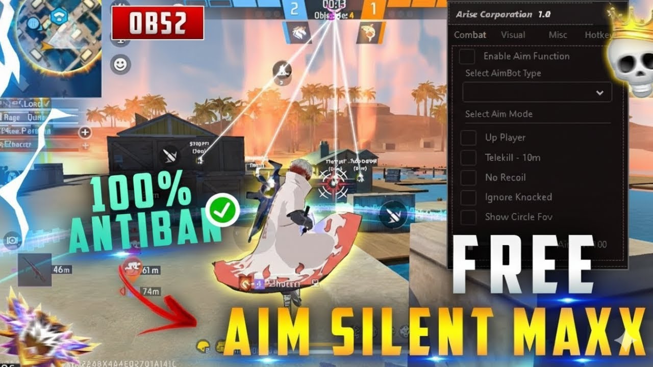 FREE FIRE PC PANEL OB52 🎯 Silent Aim & No Recoil | 100% Safe Anti-Ban