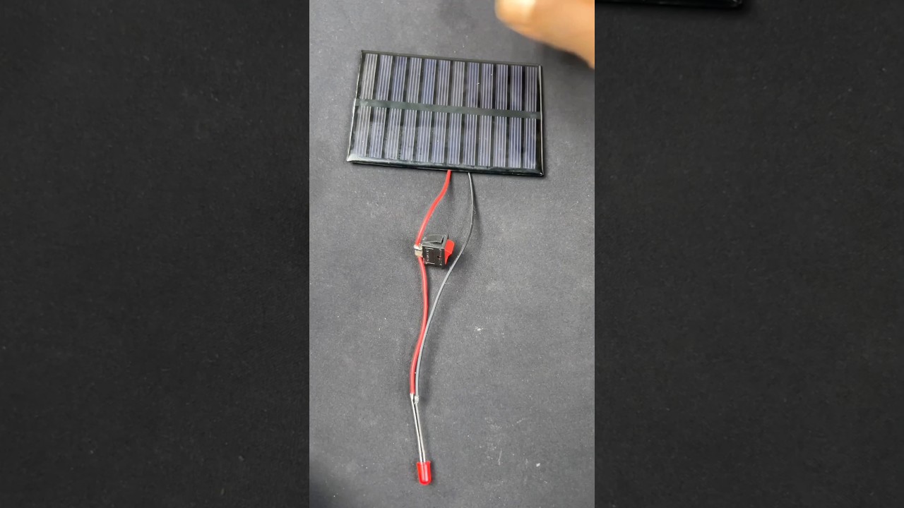 Solar Panel &bull; Creating a Glowing LED Light with Solar Panel Connection #shorts #solar #freeenergy