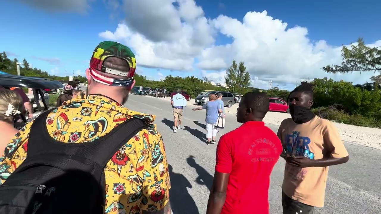 Our walk from the Grand Turk Port to rent a golf cart