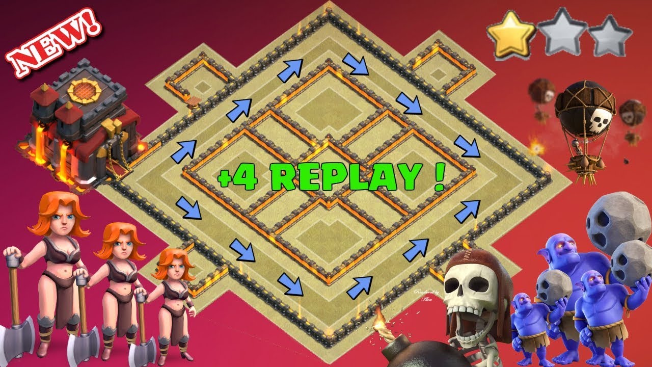 Best Th10 War Base 2018 Anti 2 Star With Replays Anti Bowler Anti Miner Anti Valkyrie