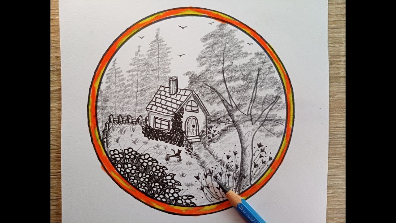 I draw my cat sitting on the bench outside my house in the countryside 🐈🌾🏡🪑