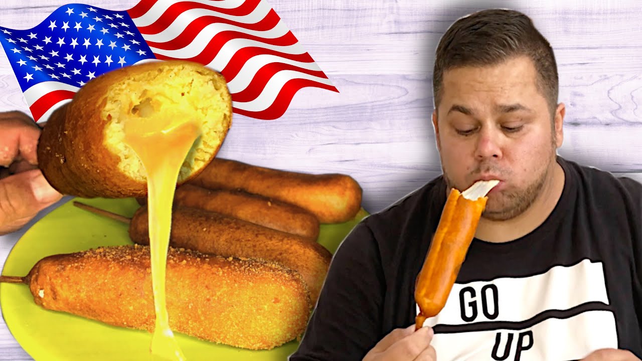 Sýrový Corn dog. Vynikající pochoutka!
