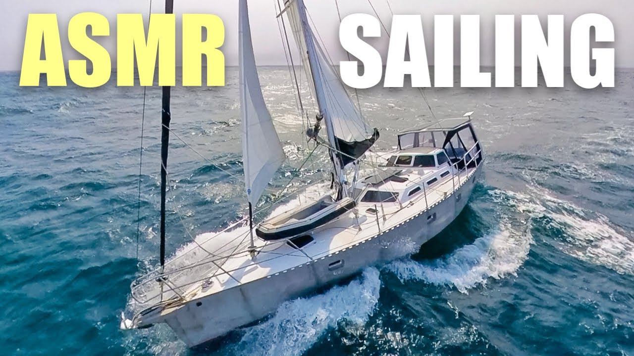 SLOW TV, 45 MINUTES SAILING ASMR: raw sailing, peaceful, relaxing ocean waves in the Labrador Sea 